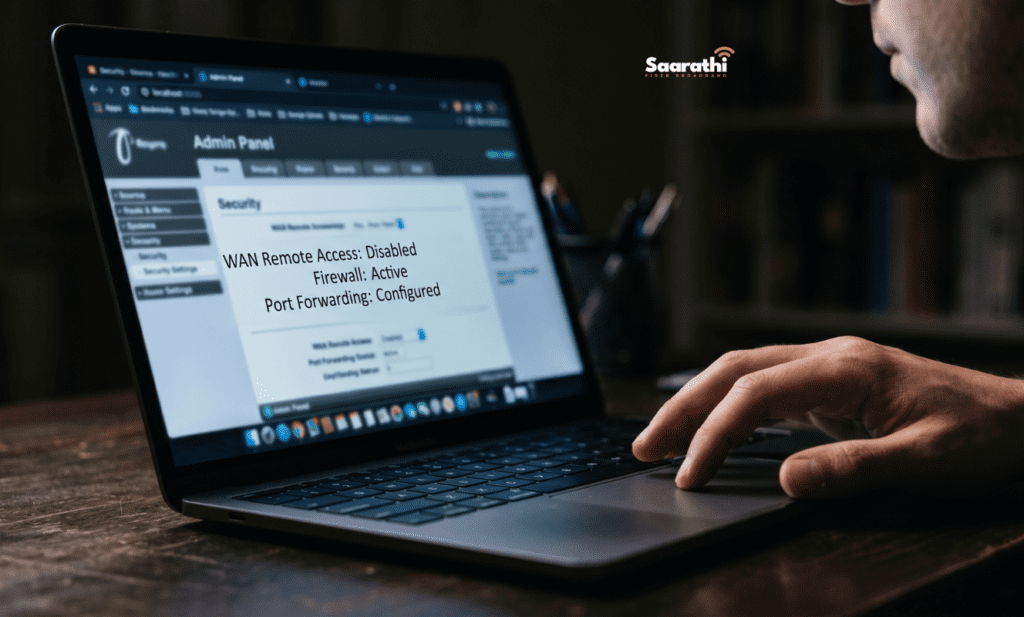 User securing router firewall and remote access settings after getting a static IP address.